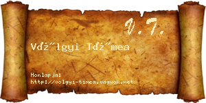 Völgyi Tímea névjegykártya